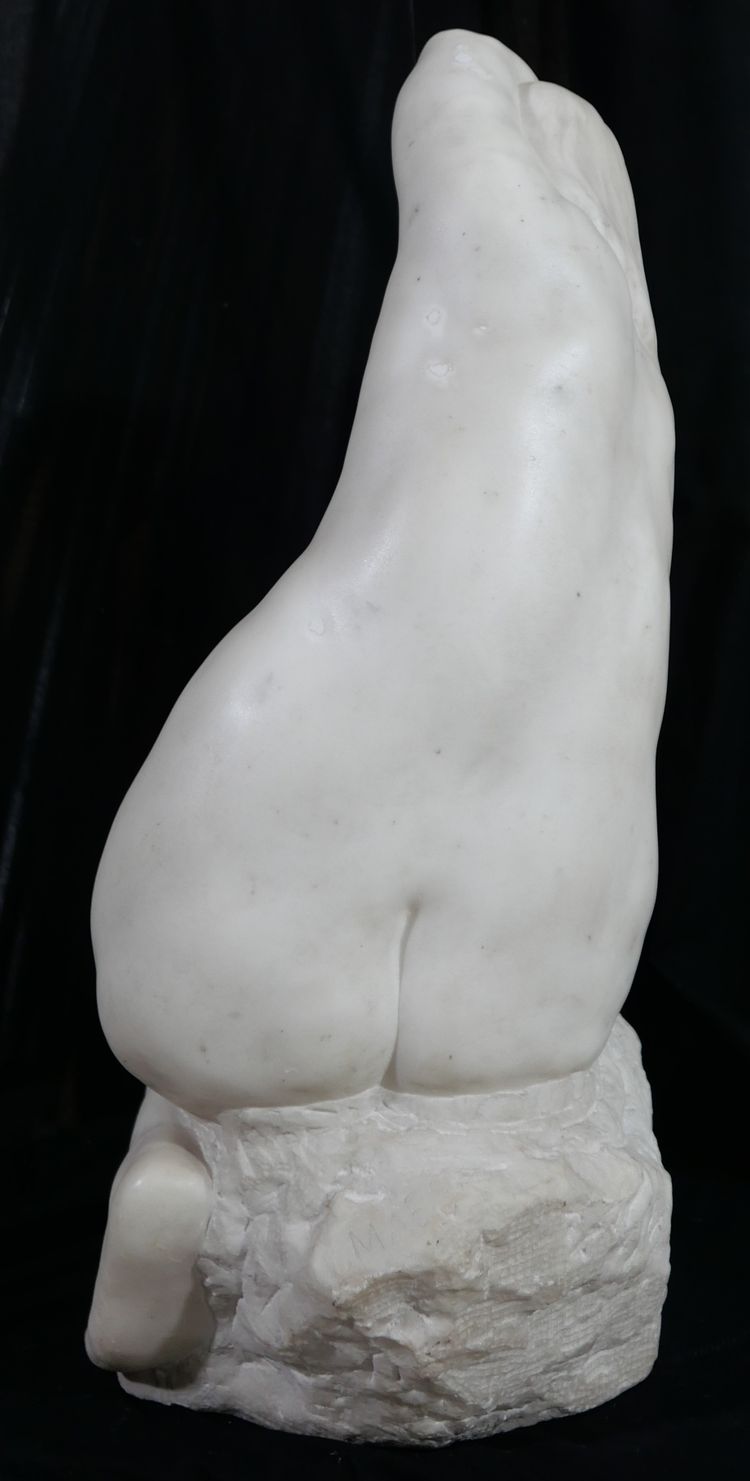 Jules Oscar MAES 1881-1964 Femme nue, baigneuse, sculpture marbre, vers 1920 statue Art Déco