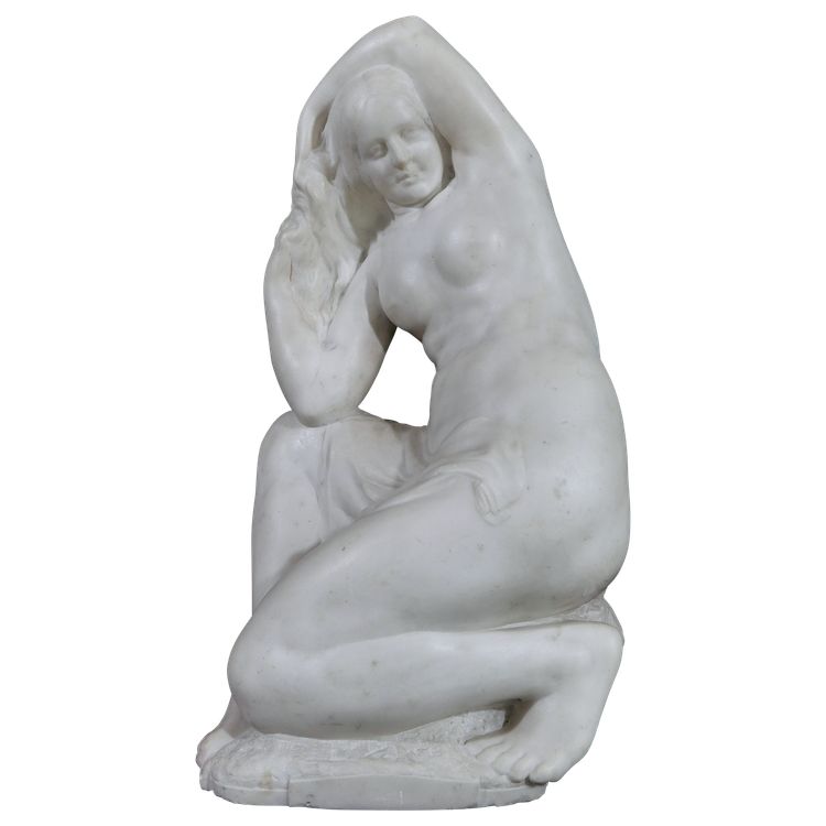 Jules Oscar MAES 1881-1964 Femme nue, baigneuse, sculpture marbre, vers 1920 statue Art Déco