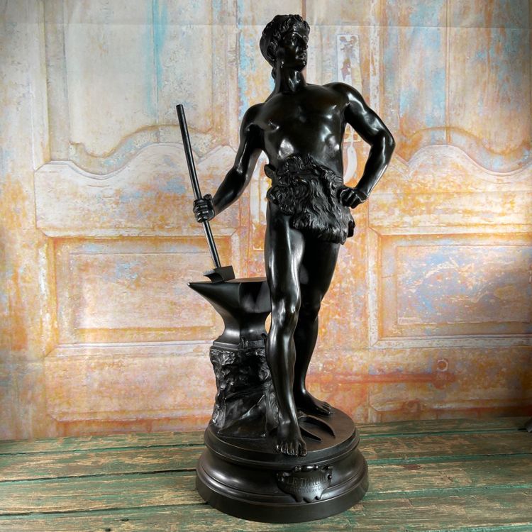 Große Bronzestatue "Die Arbeit" unterzeichnet Maurice Constant - 60 cm - Frankreich, 20. Jahrhundert