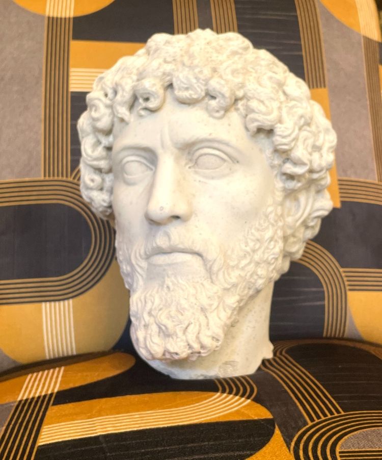Testa in gesso, dopo Marco Aurelio (?), XIX secolo