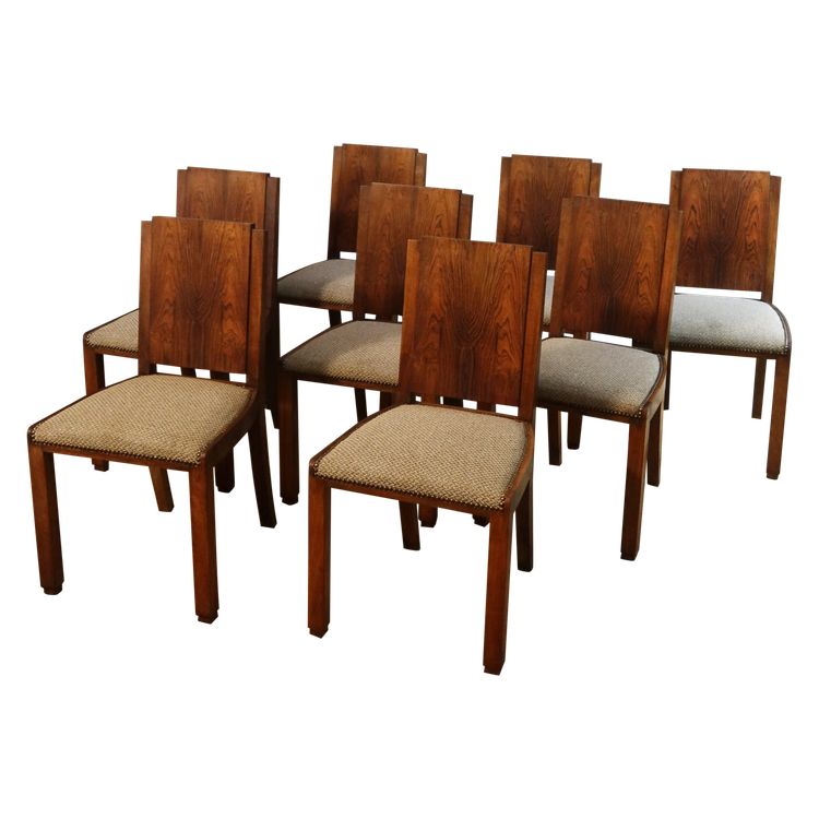 Suite de huit chaises Art Déco