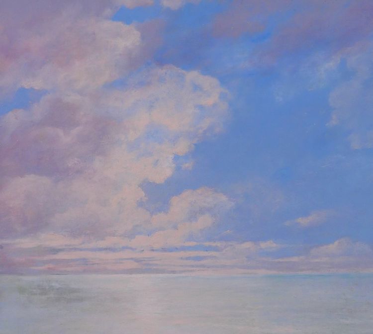 Edouard LARCHE 1855-1939 Himmelsstudie, Seelandschaft, Gemälde um 1900 Impressionismus Boudin