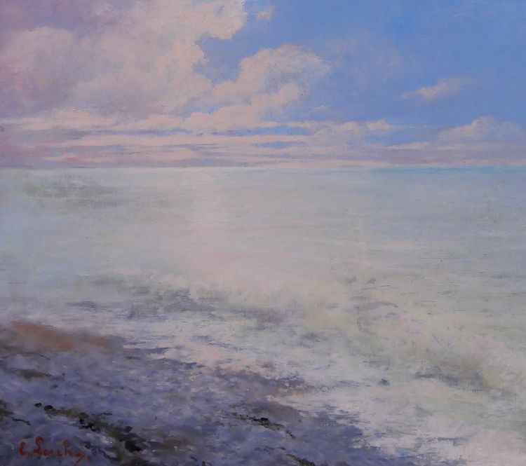 Edouard LARCHE 1855-1939 Himmelsstudie, Seelandschaft, Gemälde um 1900 Impressionismus Boudin