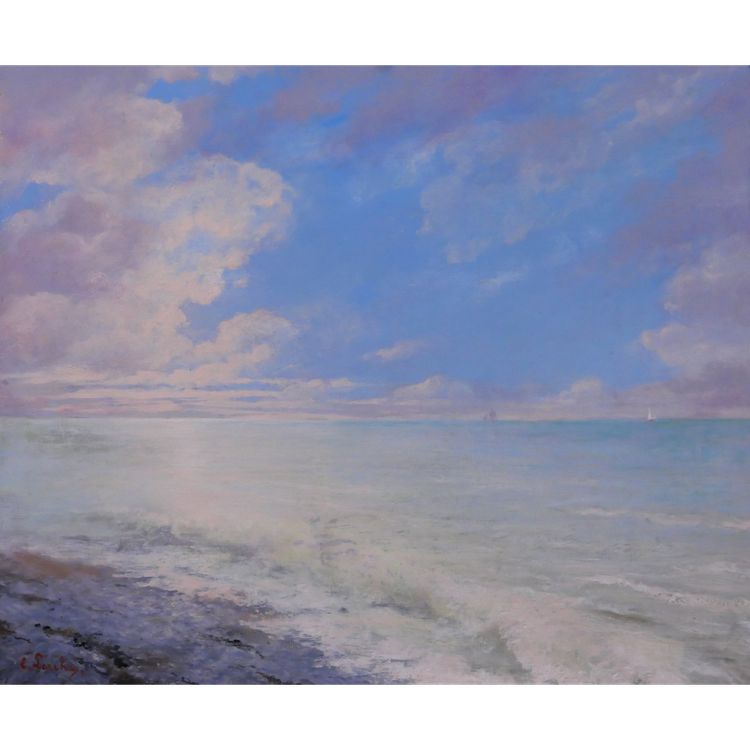 Edouard LARCHE 1855-1939 Himmelsstudie, Seelandschaft, Gemälde um 1900 Impressionismus Boudin
