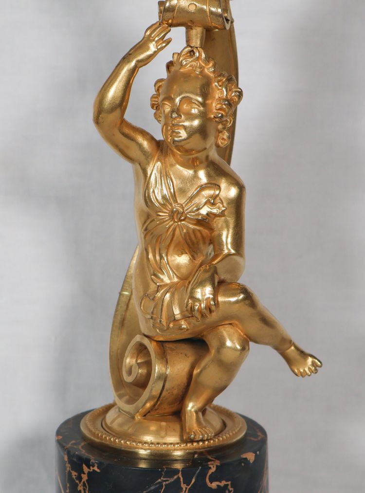 Paire de lampes en bronze doré, époque Napoléon III