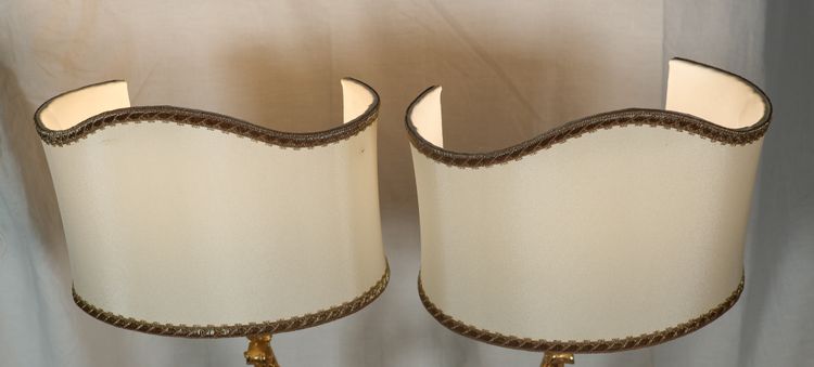 Paire de lampes en bronze doré, époque Napoléon III