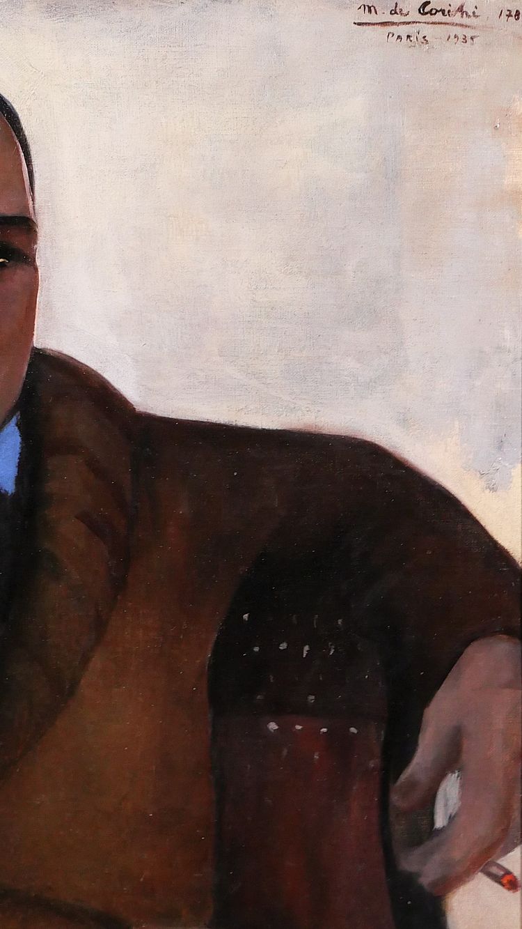 Margit de Corini 1897-1982 Ritratto di uomo a Parigi, 1935, dipinto, Art Déco Montparnasse