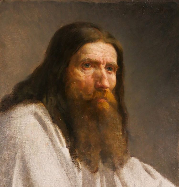 Charles Poterin du Motel 1815-1882 Porträt eines Mannes, Gemälde, um 1850, bärtige Romantikerin
