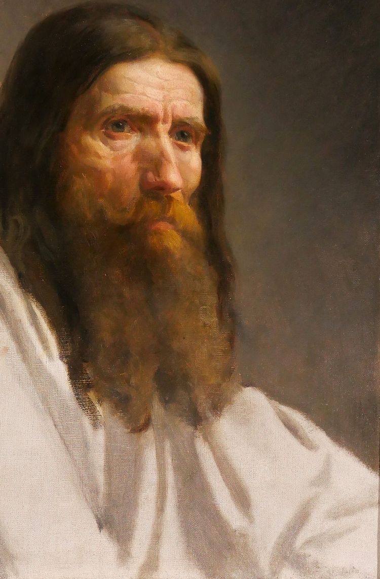 Charles Poterin du Motel 1815-1882 Porträt eines Mannes, Gemälde, um 1850, bärtige Romantikerin