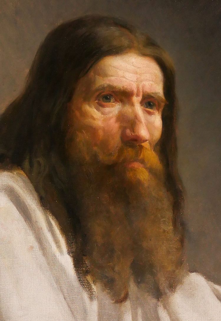 Charles Poterin du Motel 1815-1882 Porträt eines Mannes, Gemälde, um 1850, bärtige Romantikerin