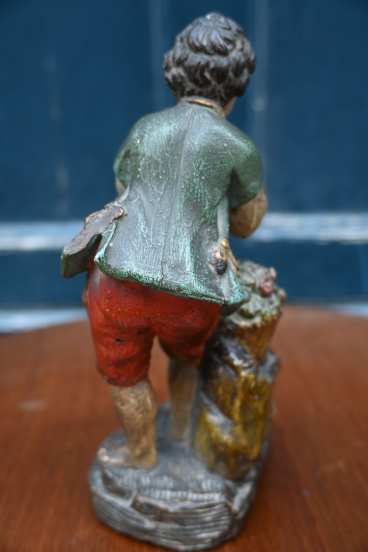 Pair of statues in 18th-century polychrome terracotta