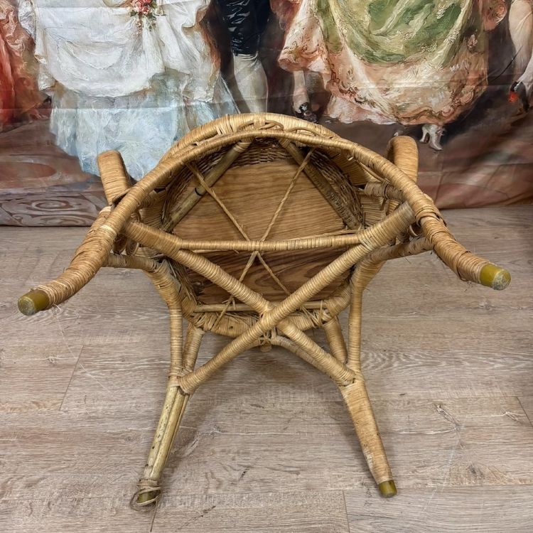 Poltrona vintage in rattan di Boemia 70