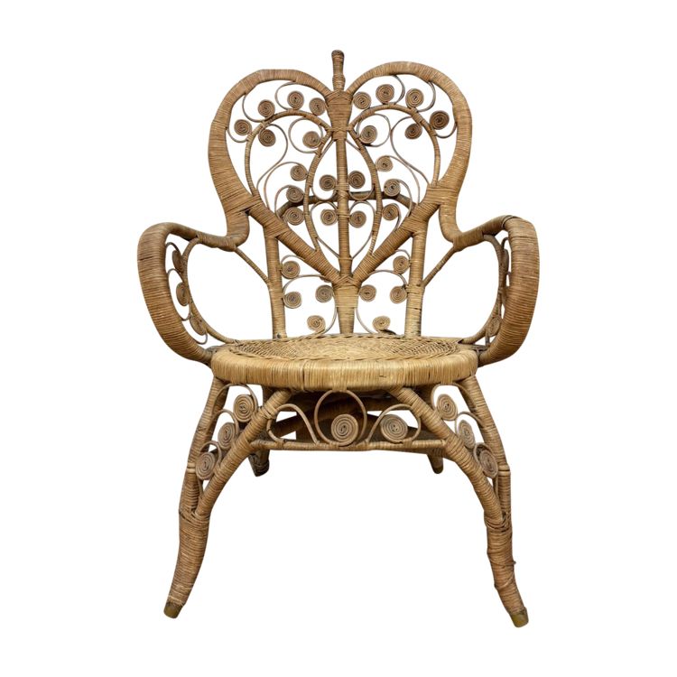 Poltrona vintage in rattan di Boemia 70