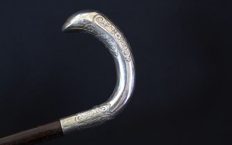 Canna da zucchero Art Nouveau, argento