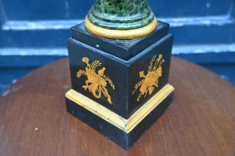 pied de lampe en fonte peinte du XIX