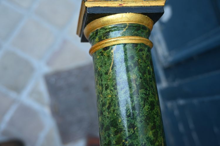 pied de lampe en fonte peinte du XIX