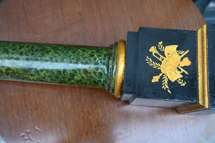 pied de lampe en fonte peinte du XIX