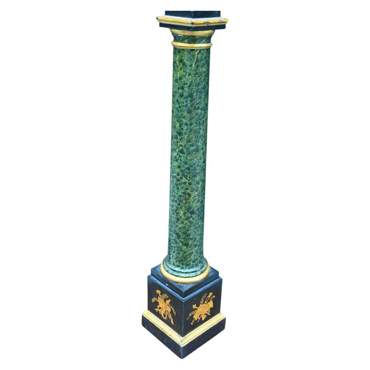 pied de lampe en fonte peinte du XIX