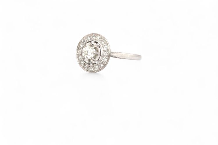 Anello con diamante Art-Deco