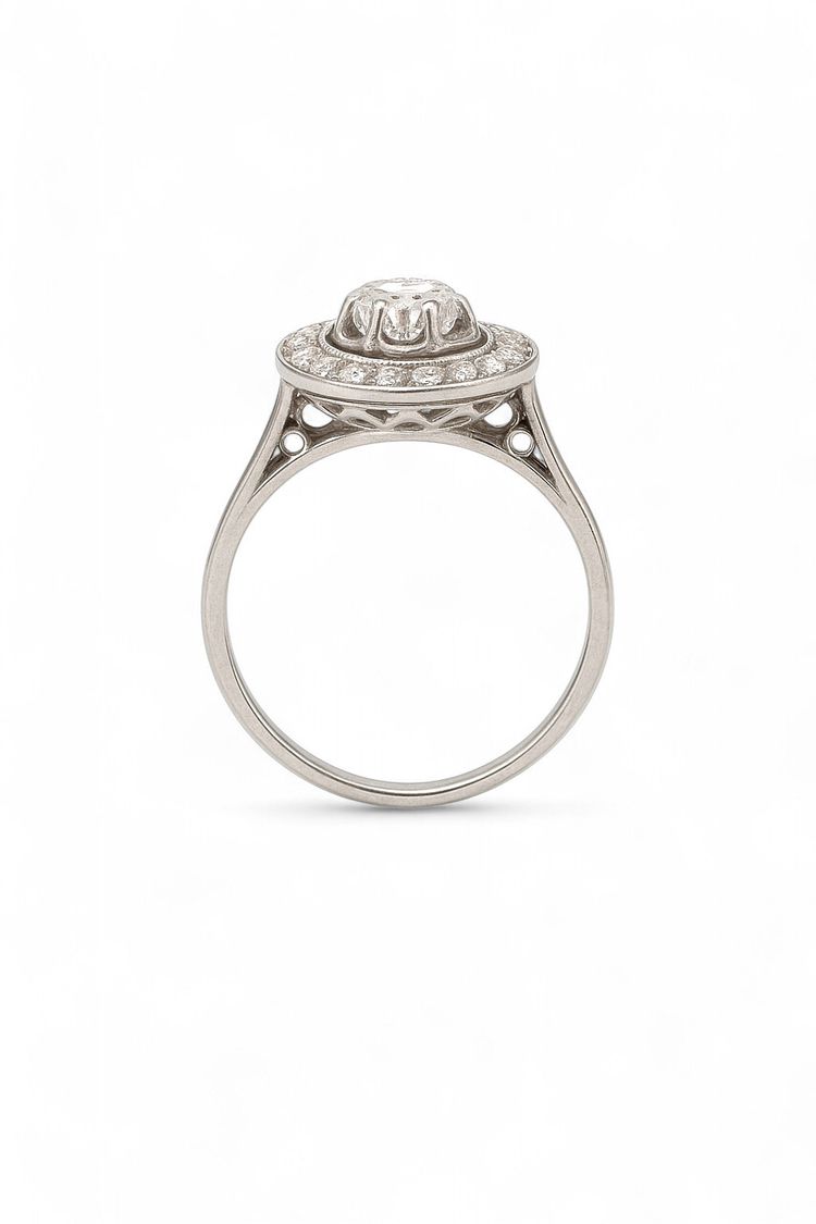 Anello con diamante Art-Deco