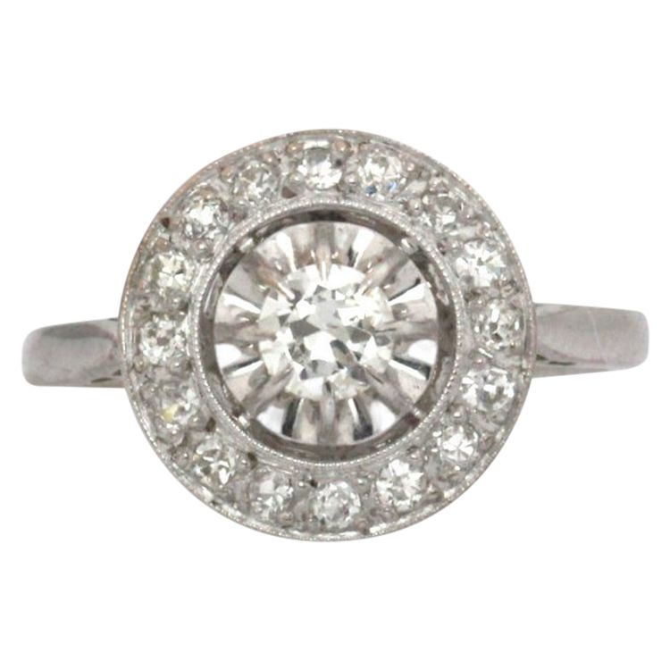Anello con diamante Art-Deco