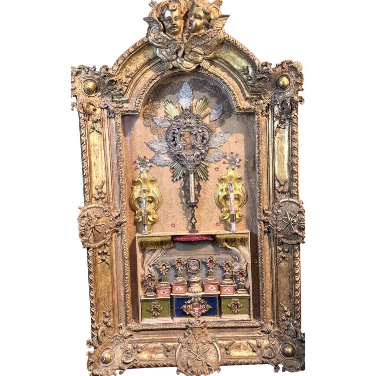 Pala d'altare barocca con 27 reliquie - 1740 ca.