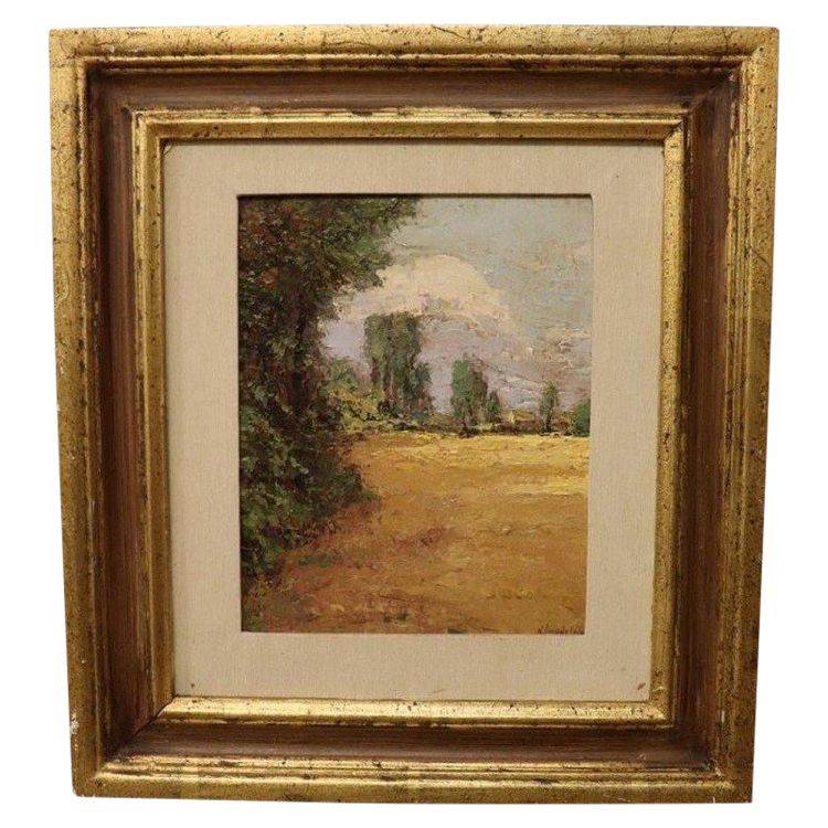 Campagna italiana, dipinto ad olio del XX secolo, firmato