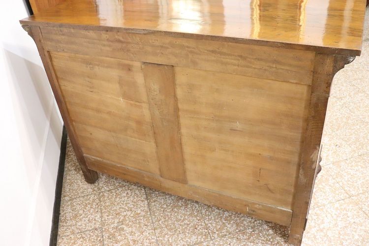 Commode ancienne en noyer incrusté, Italie, 19e siècle