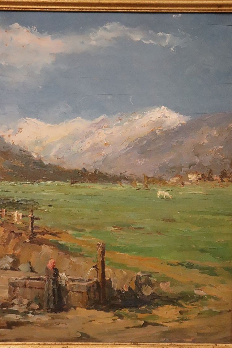 Italienische Berglandschaft, signiertes Ölgemälde, 20. Jahrhundert