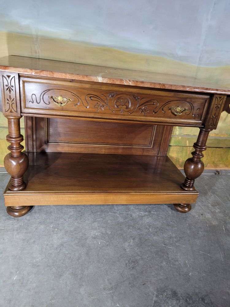 Walnut and marble sideboard 19th century