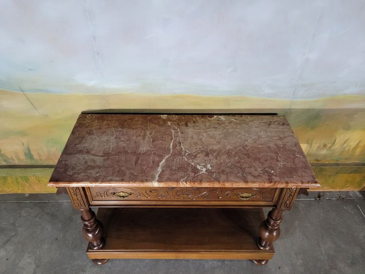 Walnut and marble sideboard 19th century