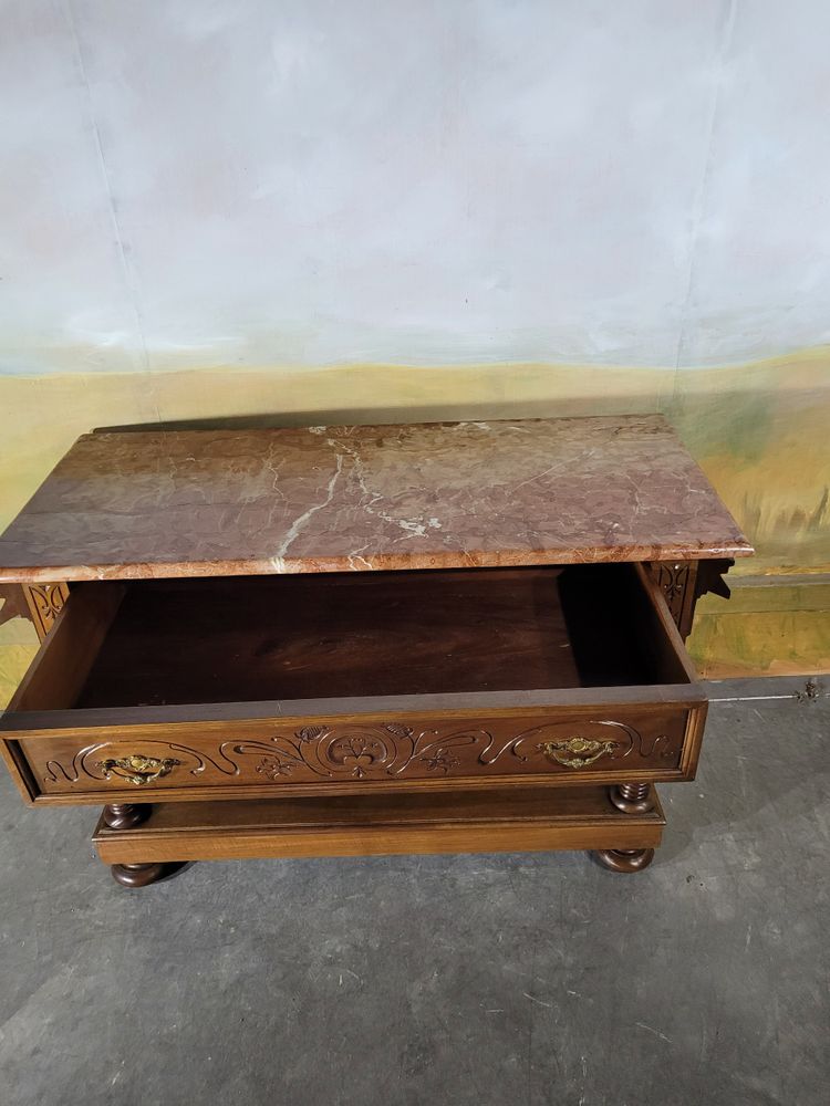 Walnut and marble sideboard 19th century
