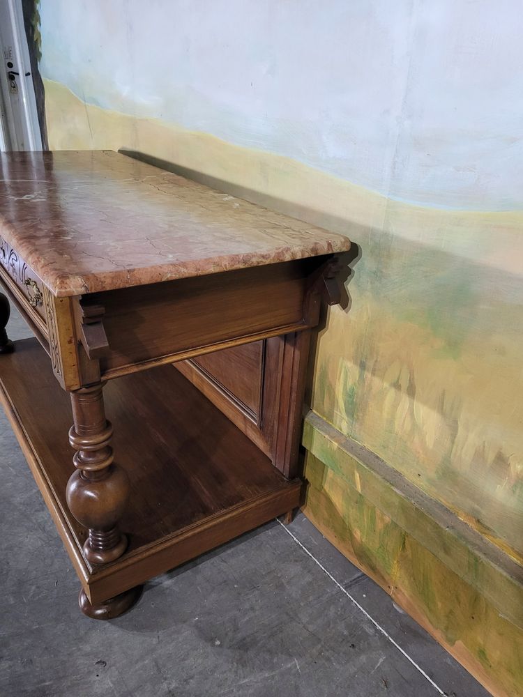 Walnut and marble sideboard 19th century
