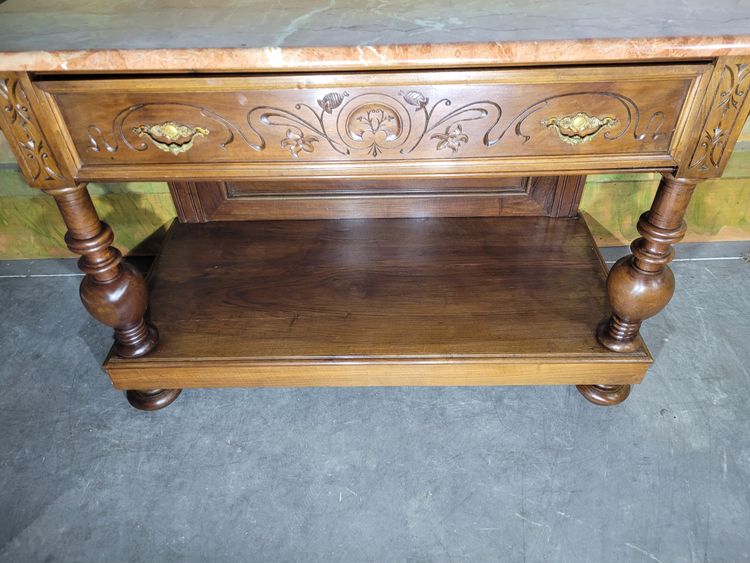 Walnut and marble sideboard 19th century