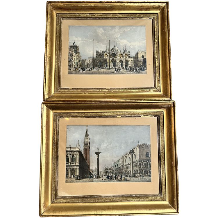 Venise, paire de gravures milieu, XIXème siècle