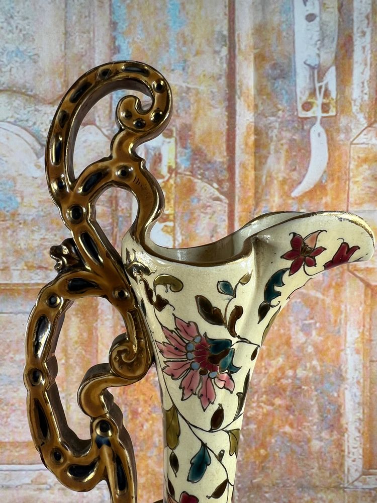 Orientalist openwork earthenware vase signed Josef Steidl - Vienna, late 19th century