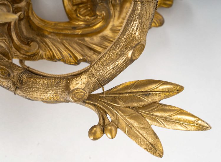 Set of four Chiseled Bronze two-light sconces Italy circa 1850