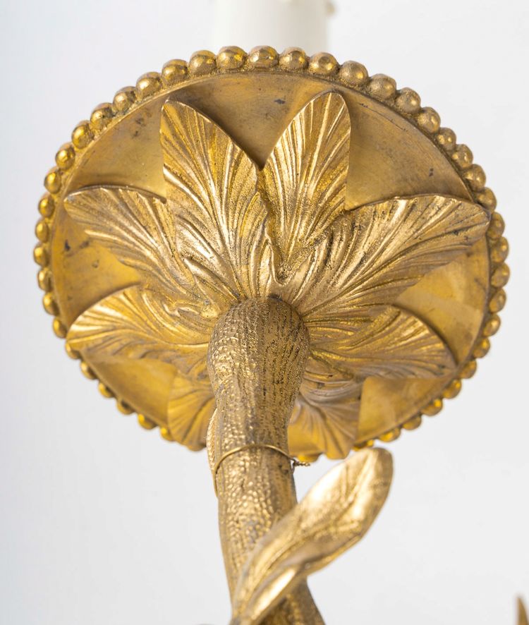 Set of four Chiseled Bronze two-light sconces Italy circa 1850