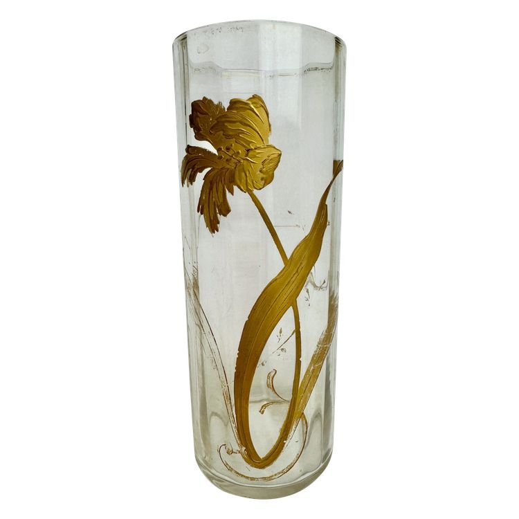 Baccarat - Vaso da fiori dipinto in oro