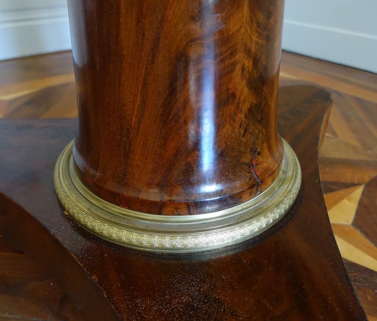 Empire period tripod pedestal table, mahogany and Turquin blue marble