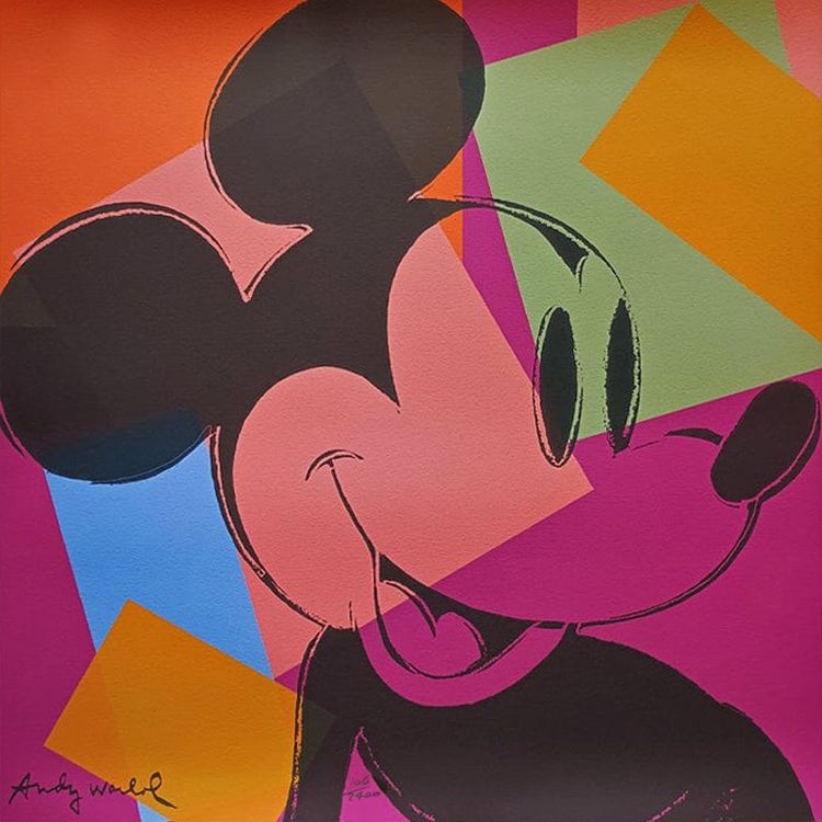 1980s Gorgeous Andy Warhol "Mickey Mouse" Limited Edition Lithograph by CMOA