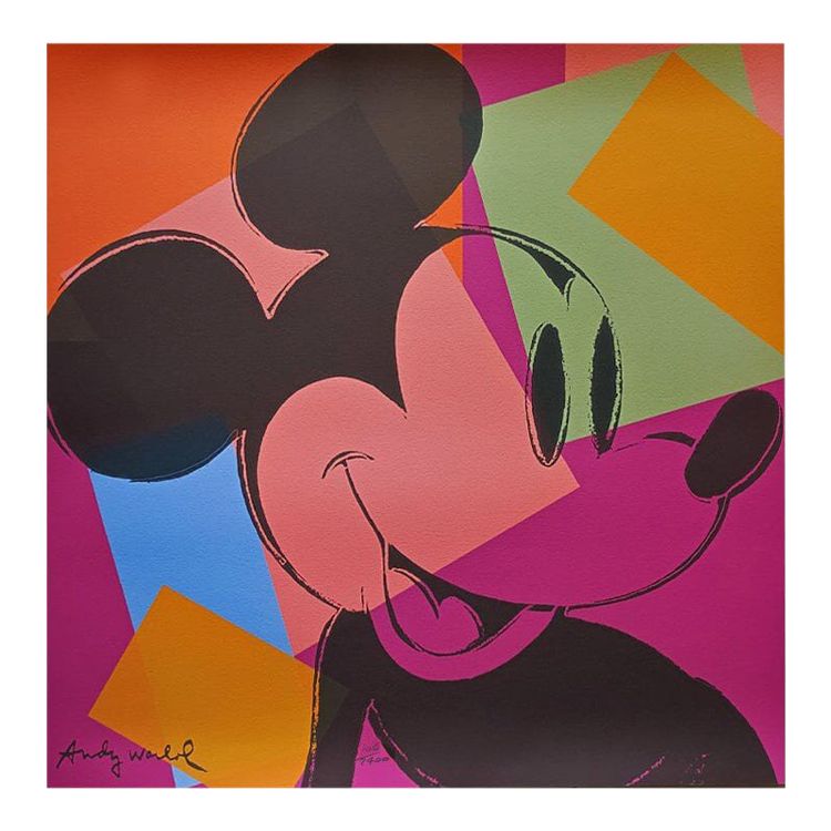 1980s Gorgeous Andy Warhol "Mickey Mouse" Limited Edition Lithograph by CMOA