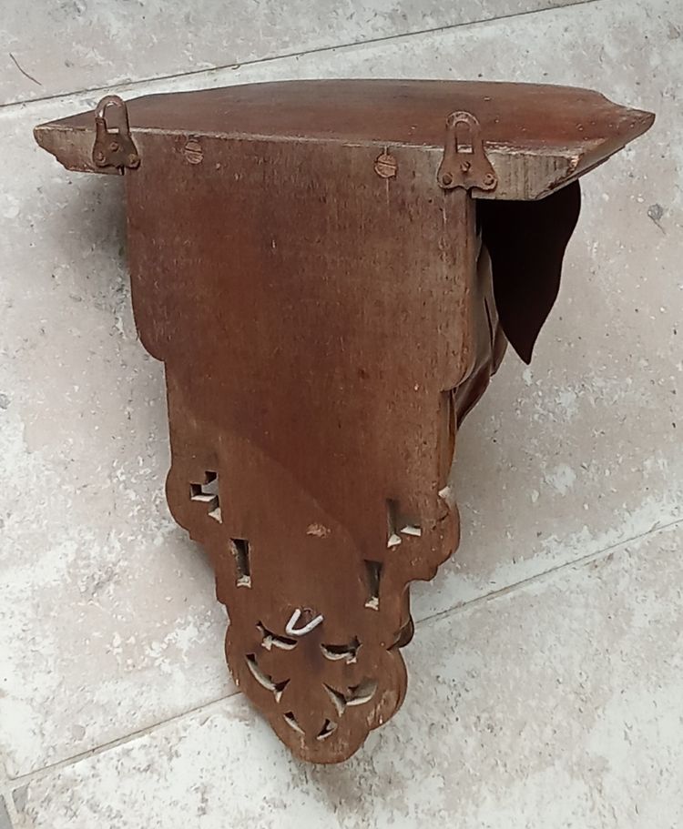 Ancienne console d applique étagère éléphant bois sculpté 