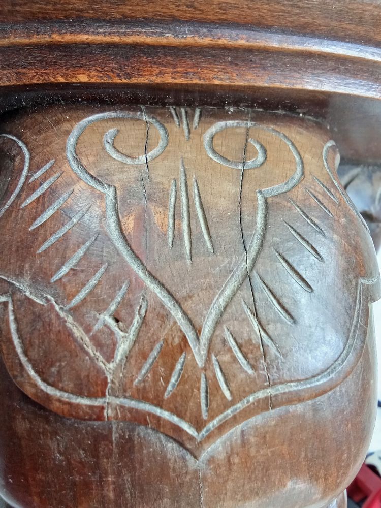 Ancienne console d applique étagère éléphant bois sculpté 