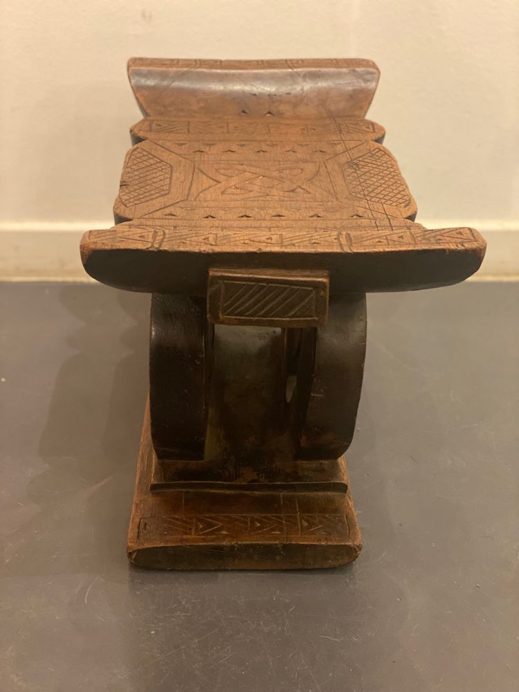 Ashanti stool with Sankofa bird from Ghana