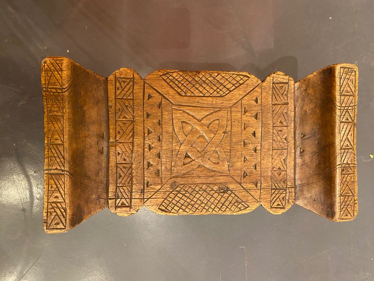 Ashanti stool with Sankofa bird from Ghana