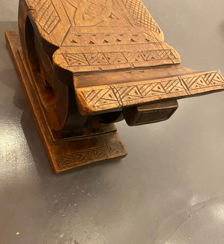 Ashanti stool with Sankofa bird from Ghana