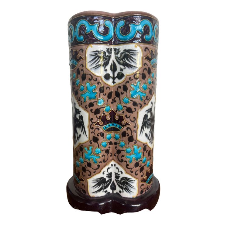 Jules Vieillard - Bordeaux Three-lobed vase in fine glazed earthenware - XIXᵉ century
