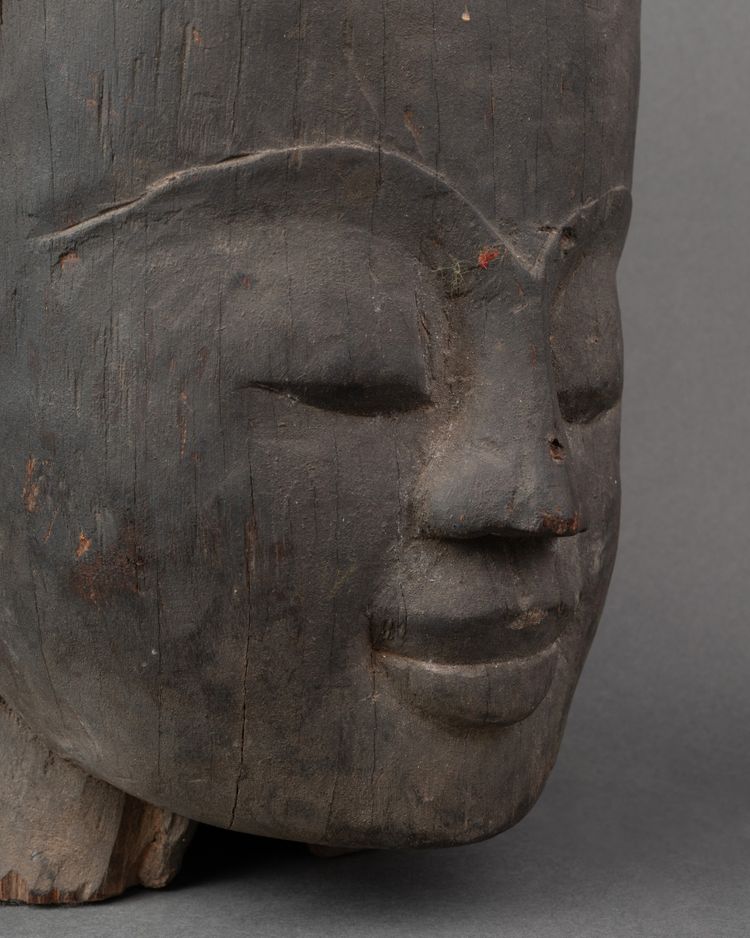 Carved Wooden Head, Cambodia, 19th Century