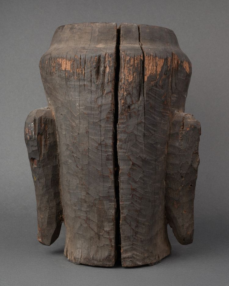 Carved Wooden Head, Cambodia, 19th Century